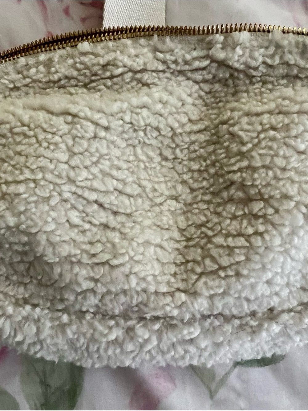 Lululemon Cream SherpaTote Bag with Gold Zipper